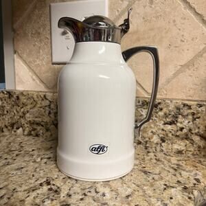 ALFI Opal Glass Vacuum Lacquered Chrome Plated Brass Thermal Carafe Hot or Cold